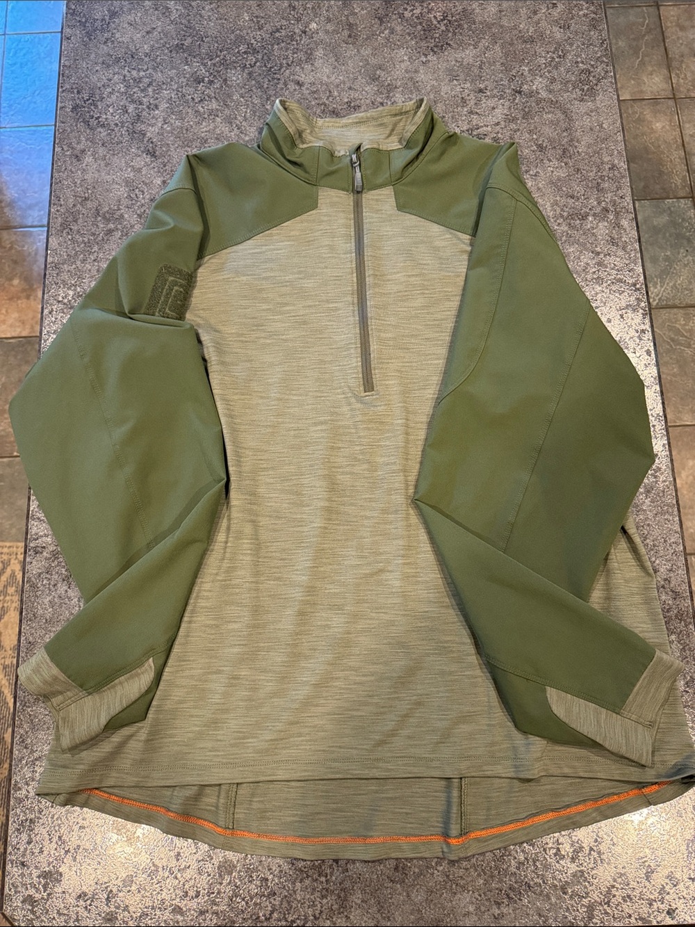 5.11 Tactical Olive Green and Dark Olive Zip-Up Performance Shirt